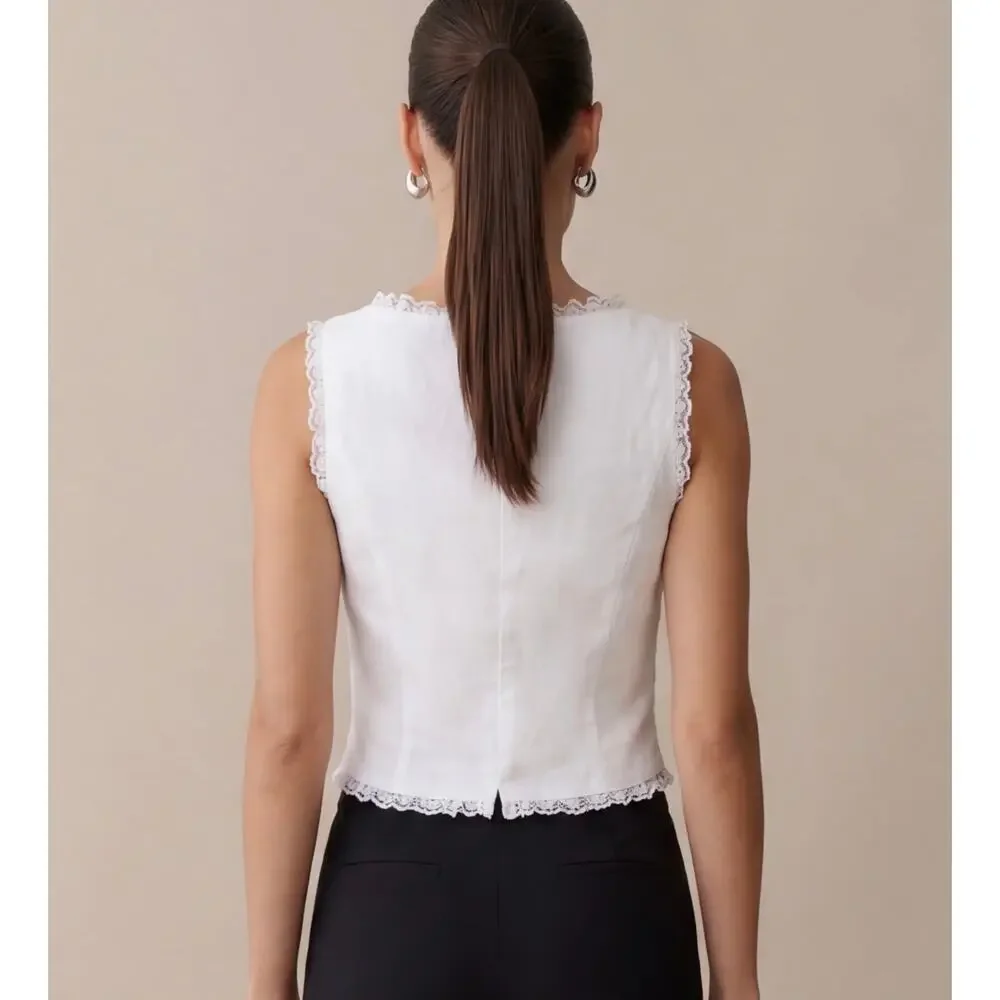 New Kourt Giogia Top ivory blouse size 4 $122